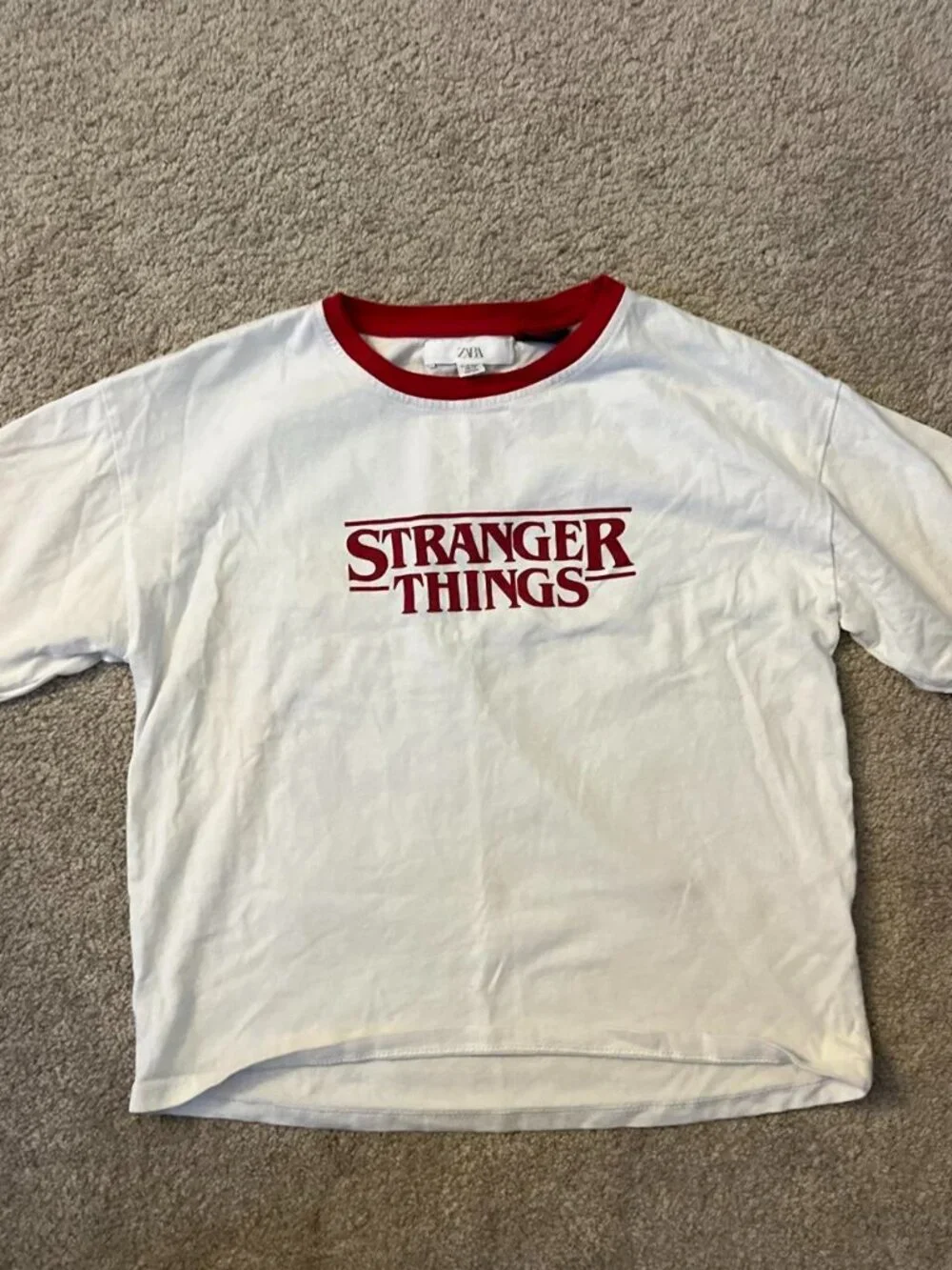 Zara Stranger Things 5 Graphic Ringer Tee Kids 11-12